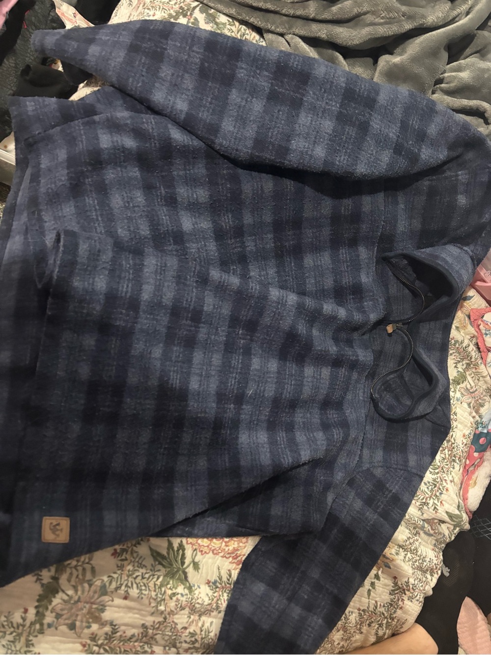 Men's Navy Plaid Lightweight Shirt Jacket